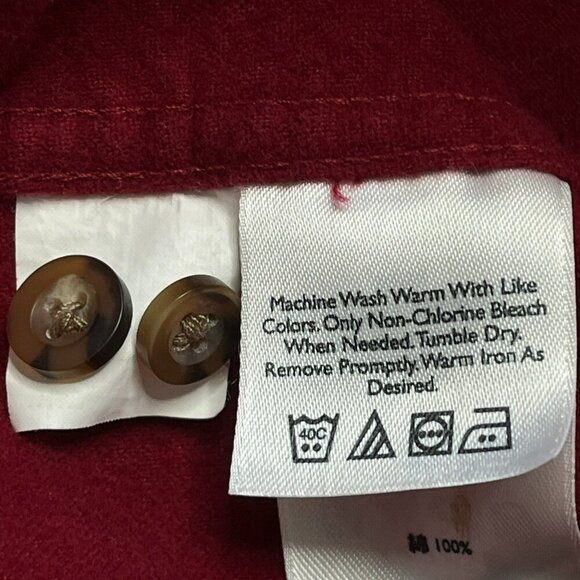 Eddie Bauer Mens Shirt XXL Red Heavy Flannel Shacket Pockets Utility Gorpcore - Picture 4 of 5